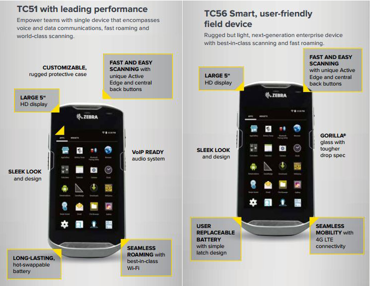 tc51 tc56 android touch computers zebra